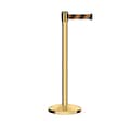 Montour Line Stanchion Belt Barrier Pol.Brass Post 7.5ftBlk/Or Belt M630-PB-BOD-75